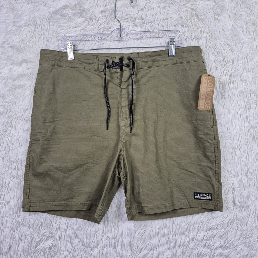 NWT Florence Marine X Size 34 Traveler Short Green Swim Ripstop 4 Way Stretch